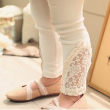 Girl's Dress Lace Tutu Leggings - Cream White 